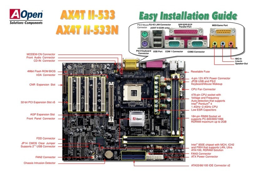 AOpen AX4T 2-533 Easy installation guide