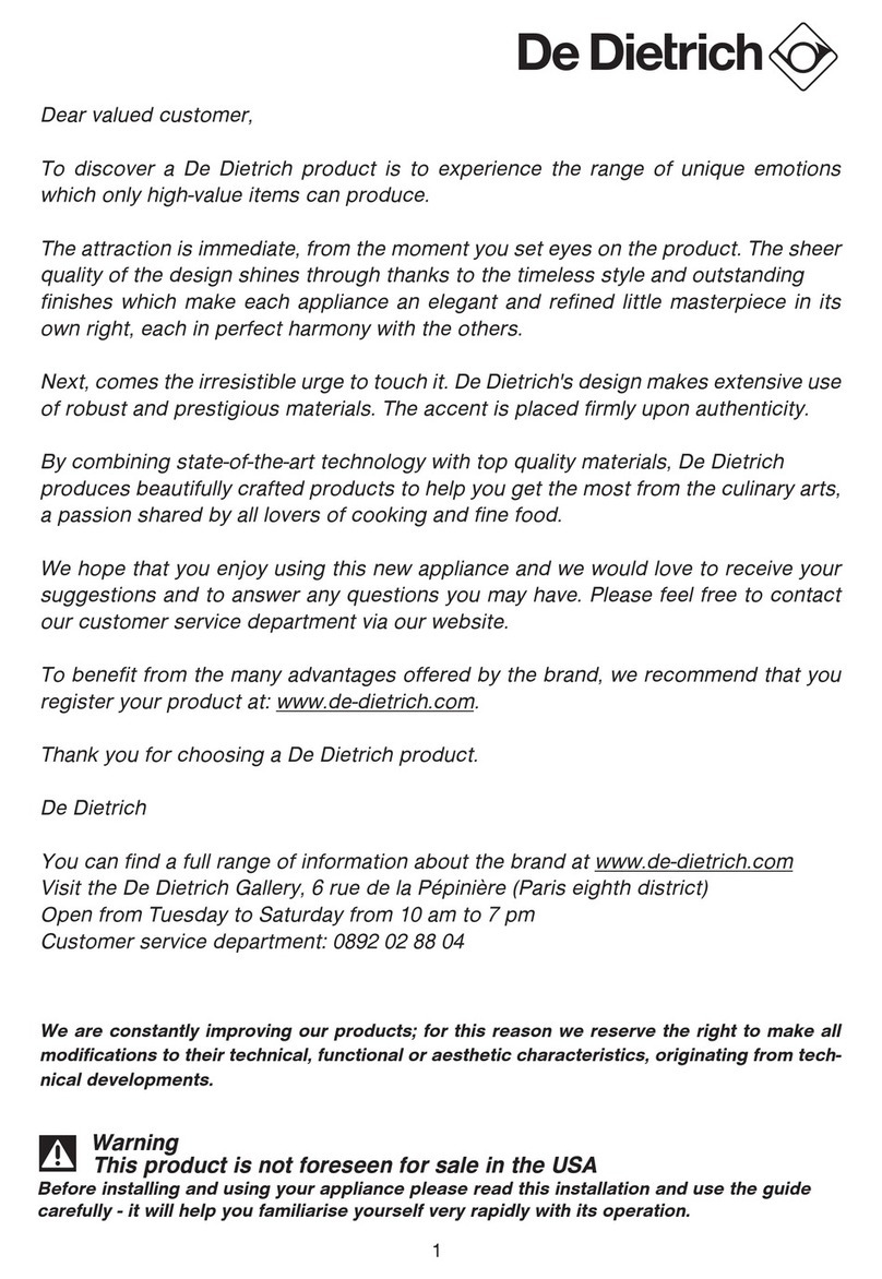 DeDietrich DTI1106XE User manual