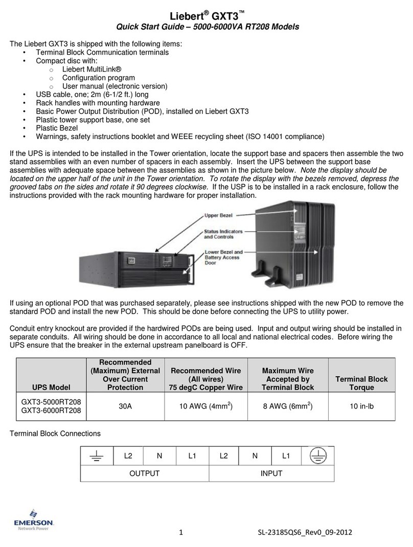 Liebert GXT3-5000RT208 User manual