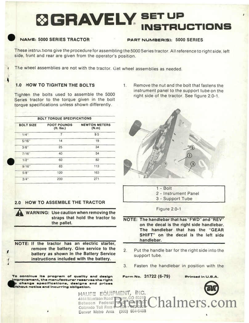 Gravely 5000 Series Setup instructions