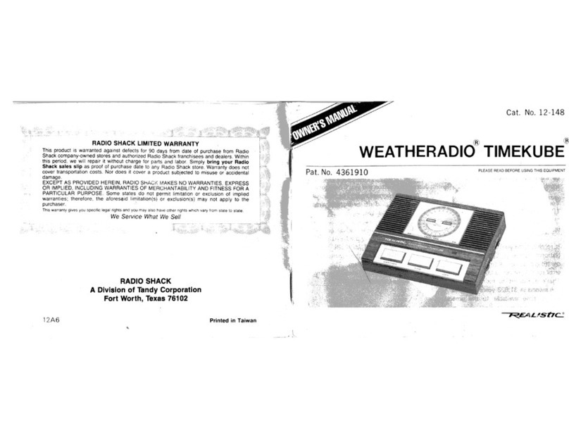 Realistic Weatheradio Timekube User manual