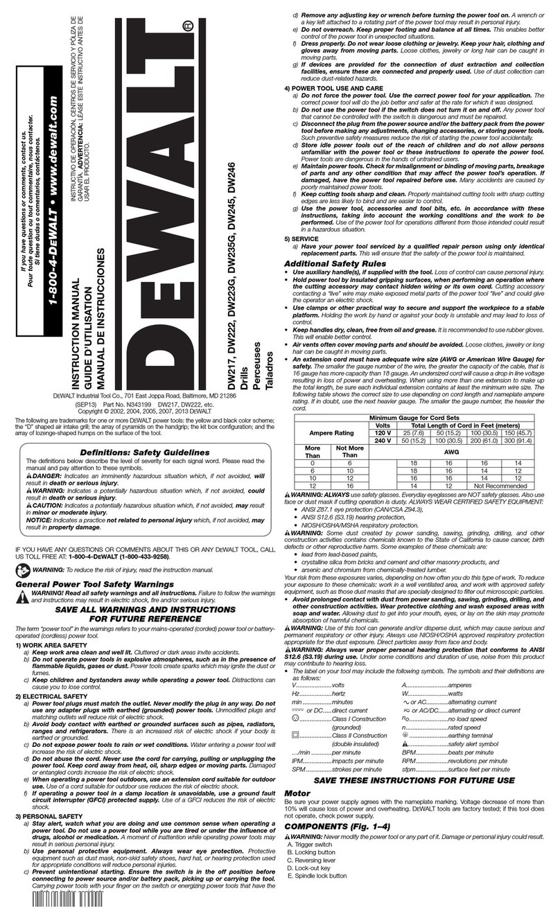 DeWalt DW217 User manual