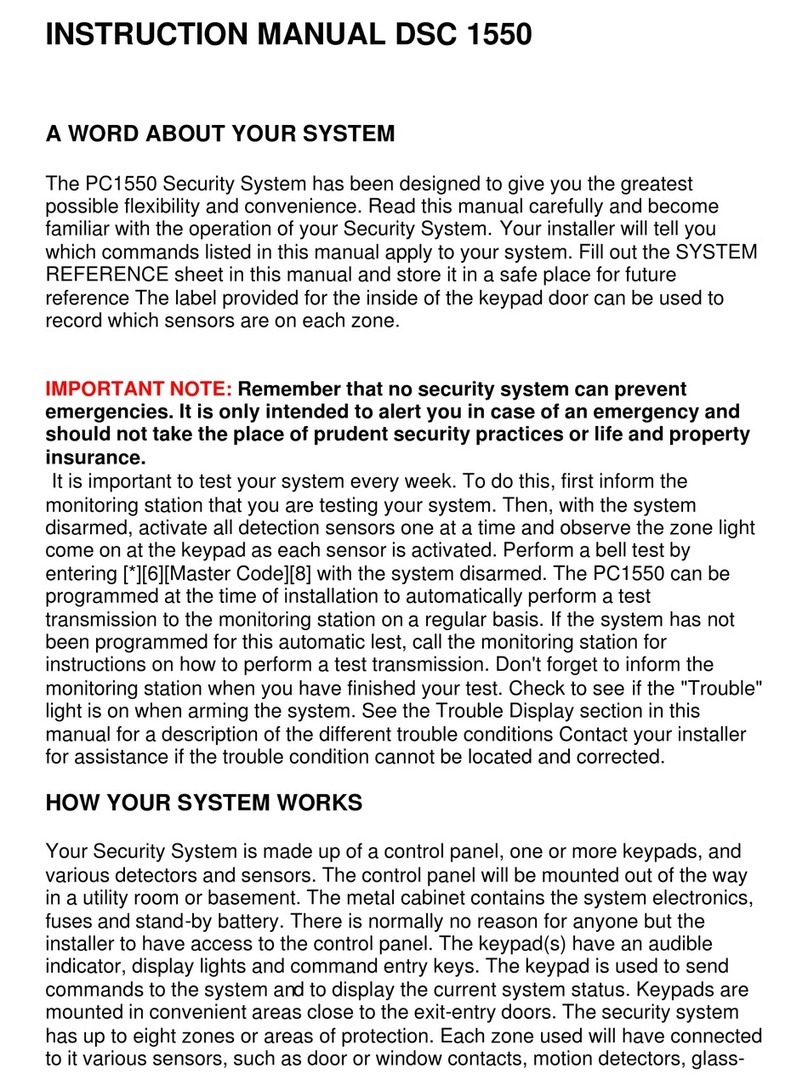 DSC PC1550 User manual