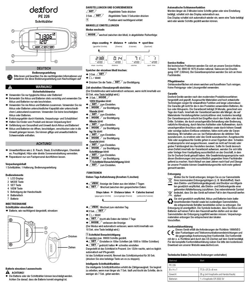 Dexford pe 226 User manual