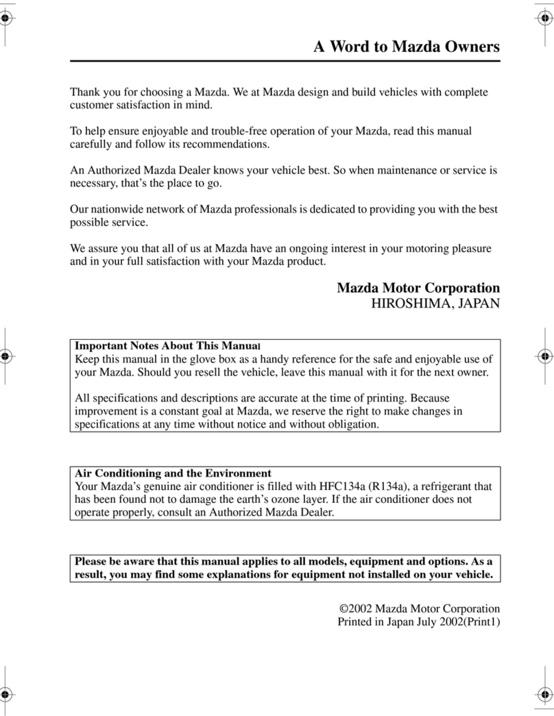 Mazda 2003 MX-5 Miata User manual Mazda 2003 MX-5 Miata User manual