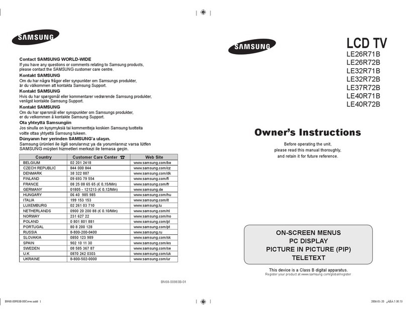 Samsung LE26R71BLE26R72B User manual