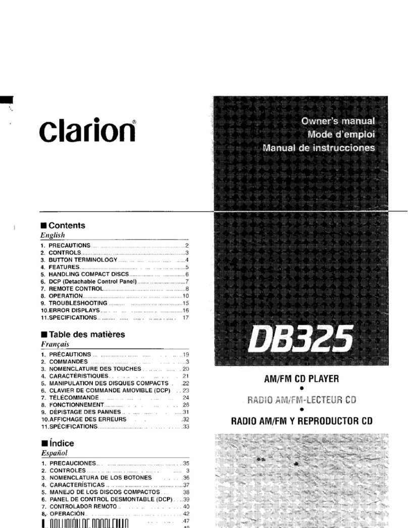 Clarion Addzest DB325 User manual Clarion Addzest DB325 User manual