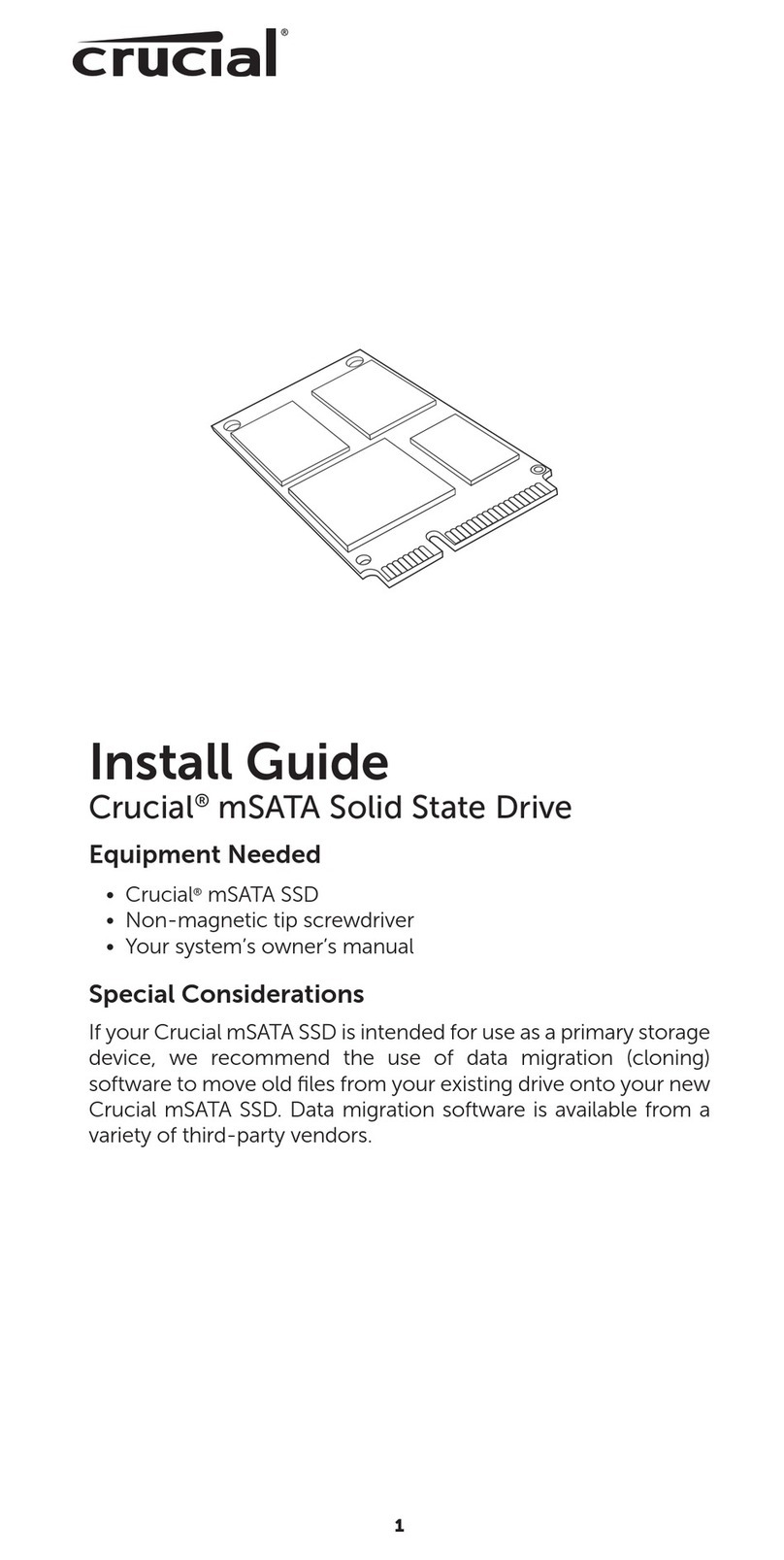 Crucial mSATA SSD install guide
