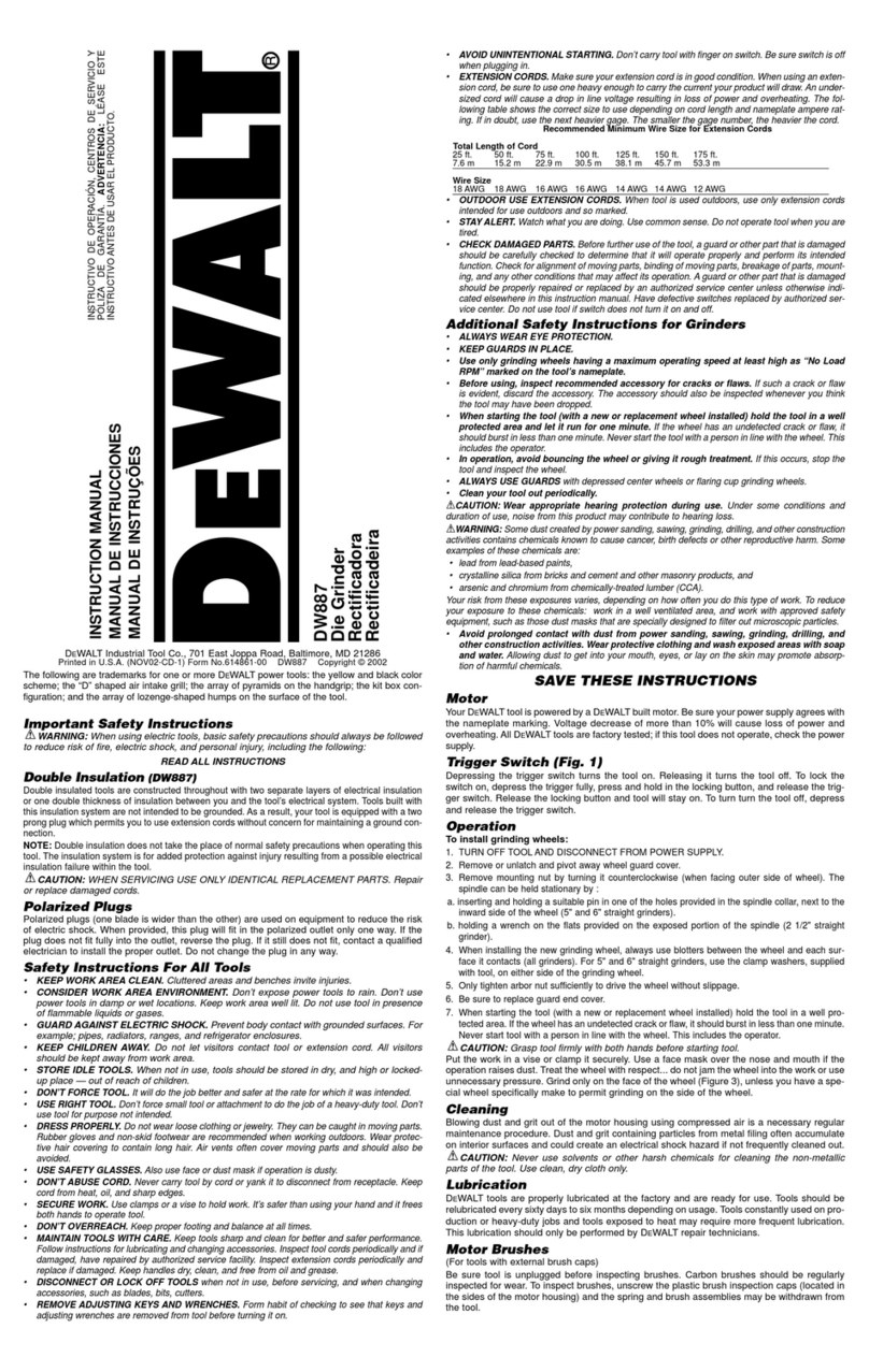 DeWalt DW887 User manual