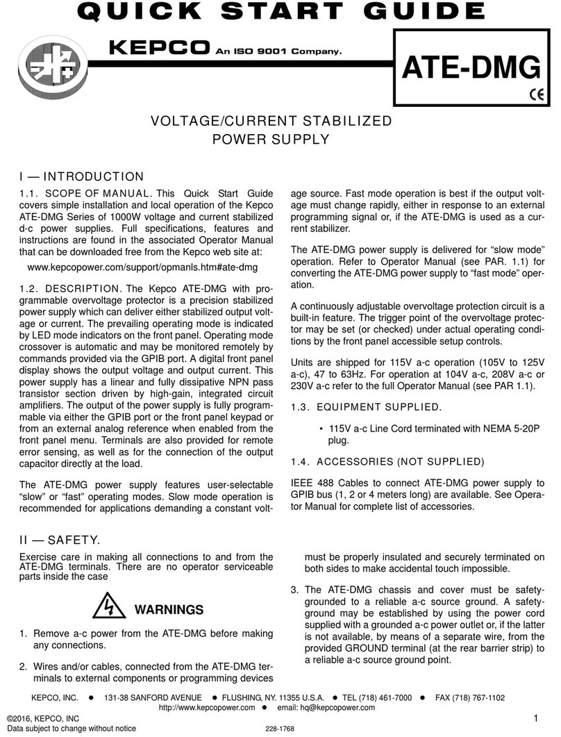 KEPCO ATE-DMG quick start guide