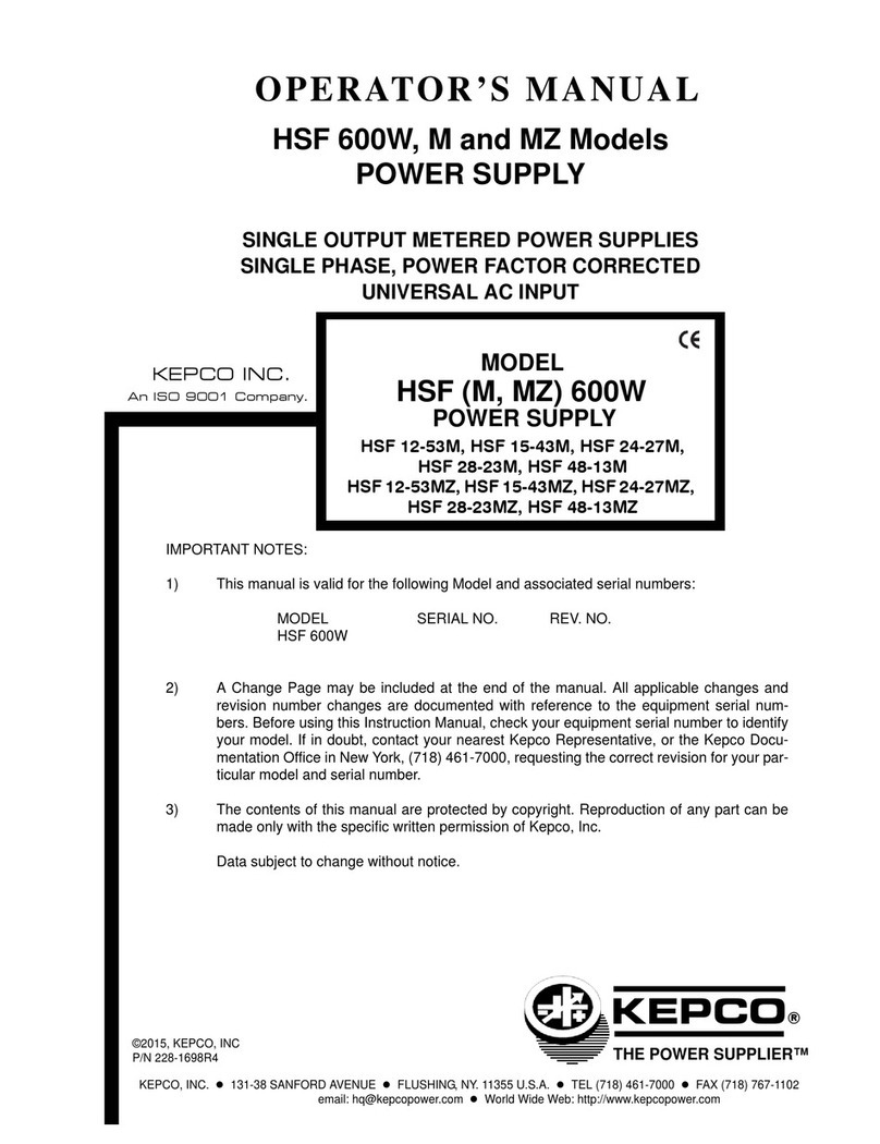 KEPCO HSF 12-53M Operator's manual