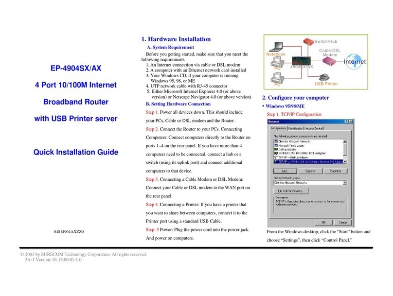 Surecom EP-4904SX Quick intallation guide
