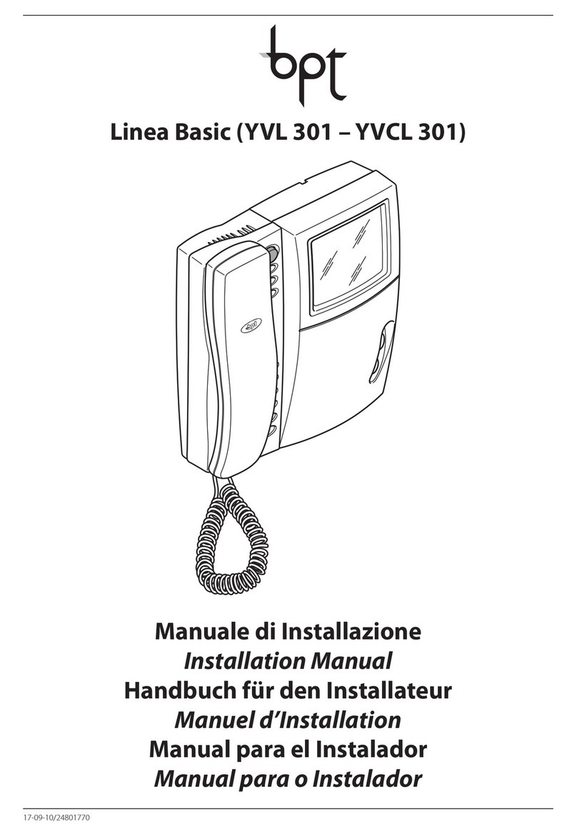 Bpt Linea Basic YVL 301 installation manual