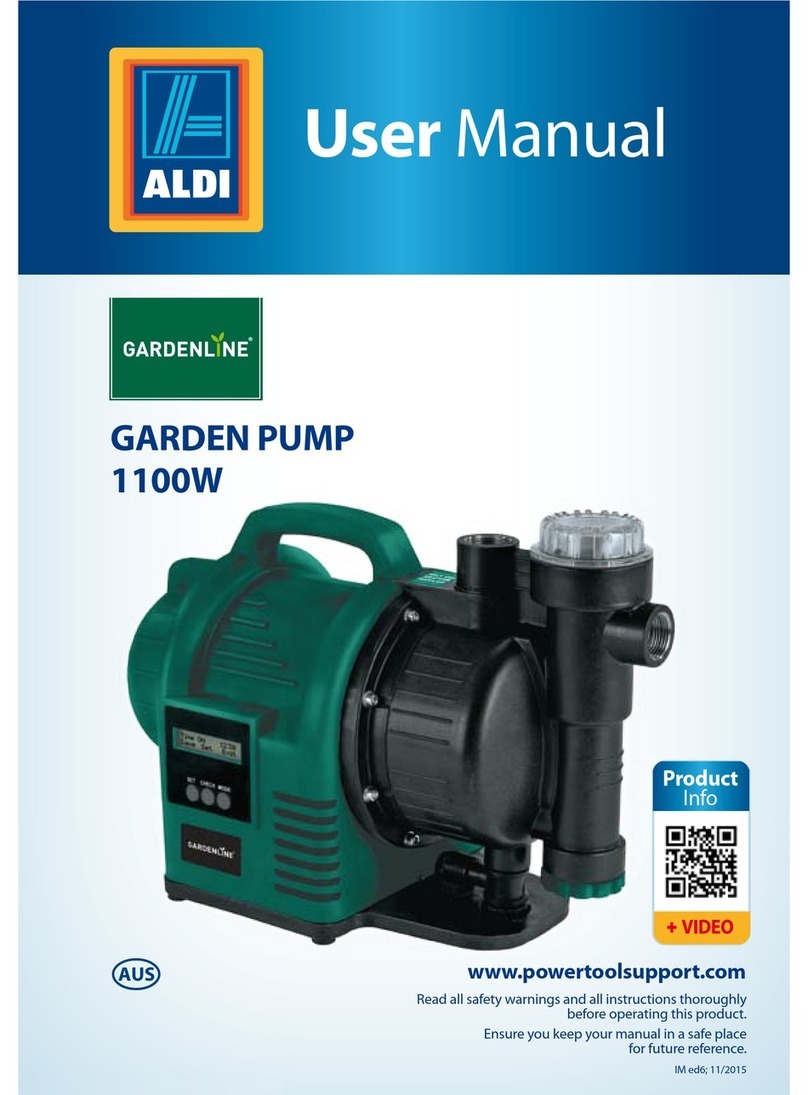 ALDI Gardenline 1100W Water Pump user manual ALDI Gardenline 1100W Water Pump user manual