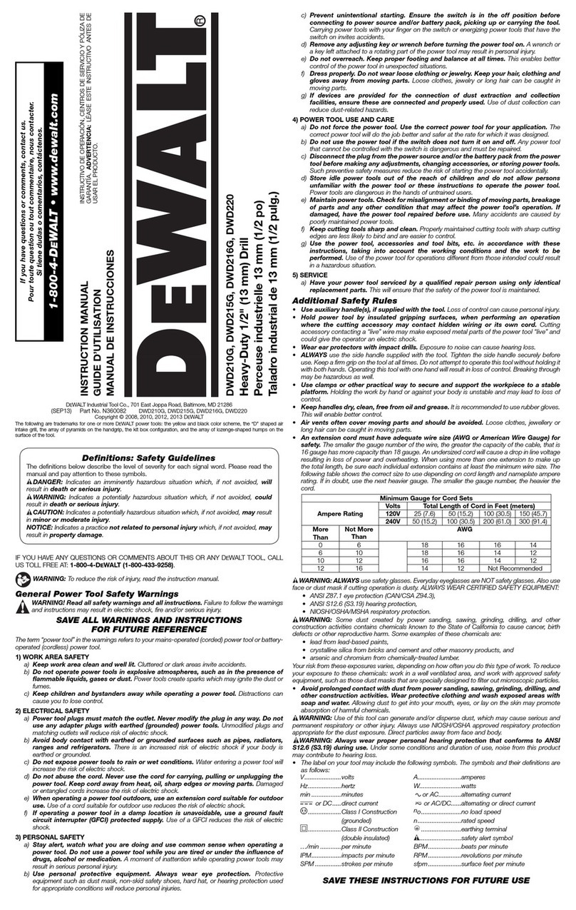 DeWalt DWD210G User manual DeWalt DWD210G User manual