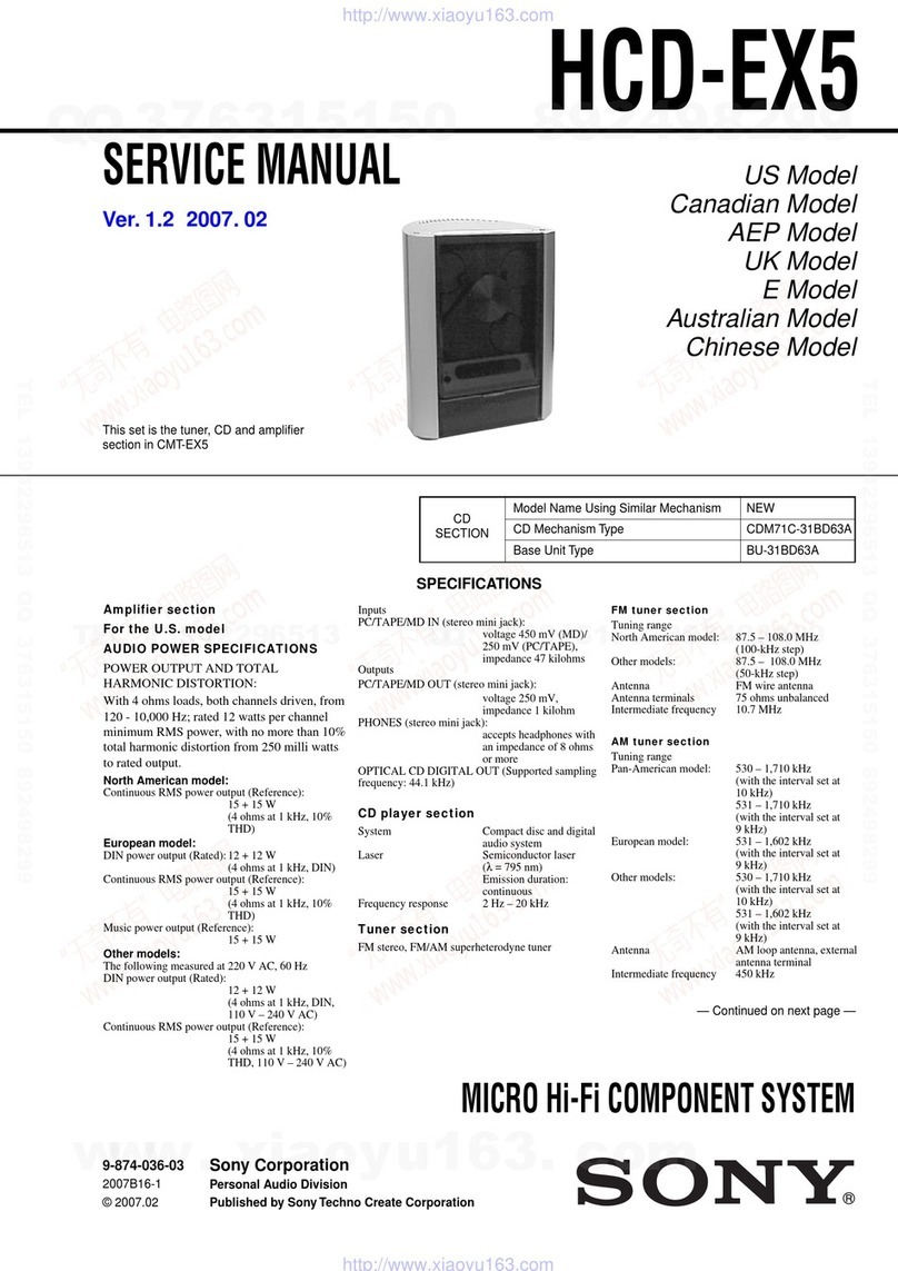 Sony HCD-EX5 - Micro Hi-fi Component System Service manual