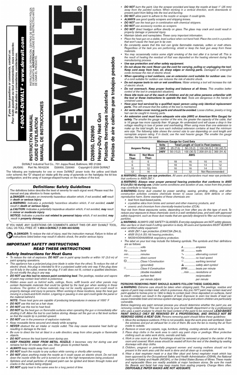 DeWalt D26950 User manual