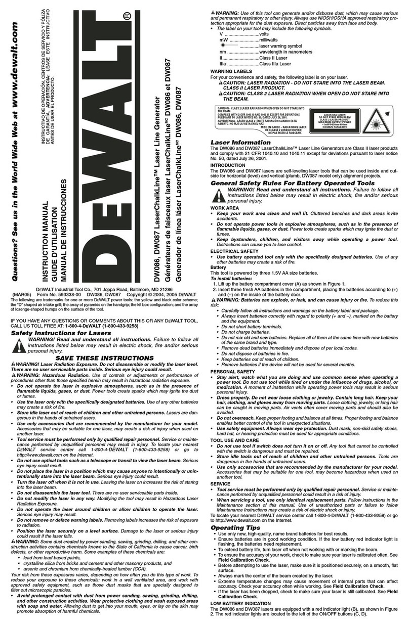 DeWalt DW086 User manual