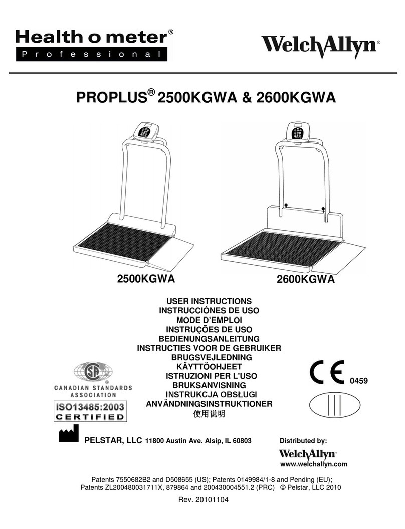 Health O Meter PROPLUS 2500KGWA User instructions Health O Meter PROPLUS 2500KGWA User instructions