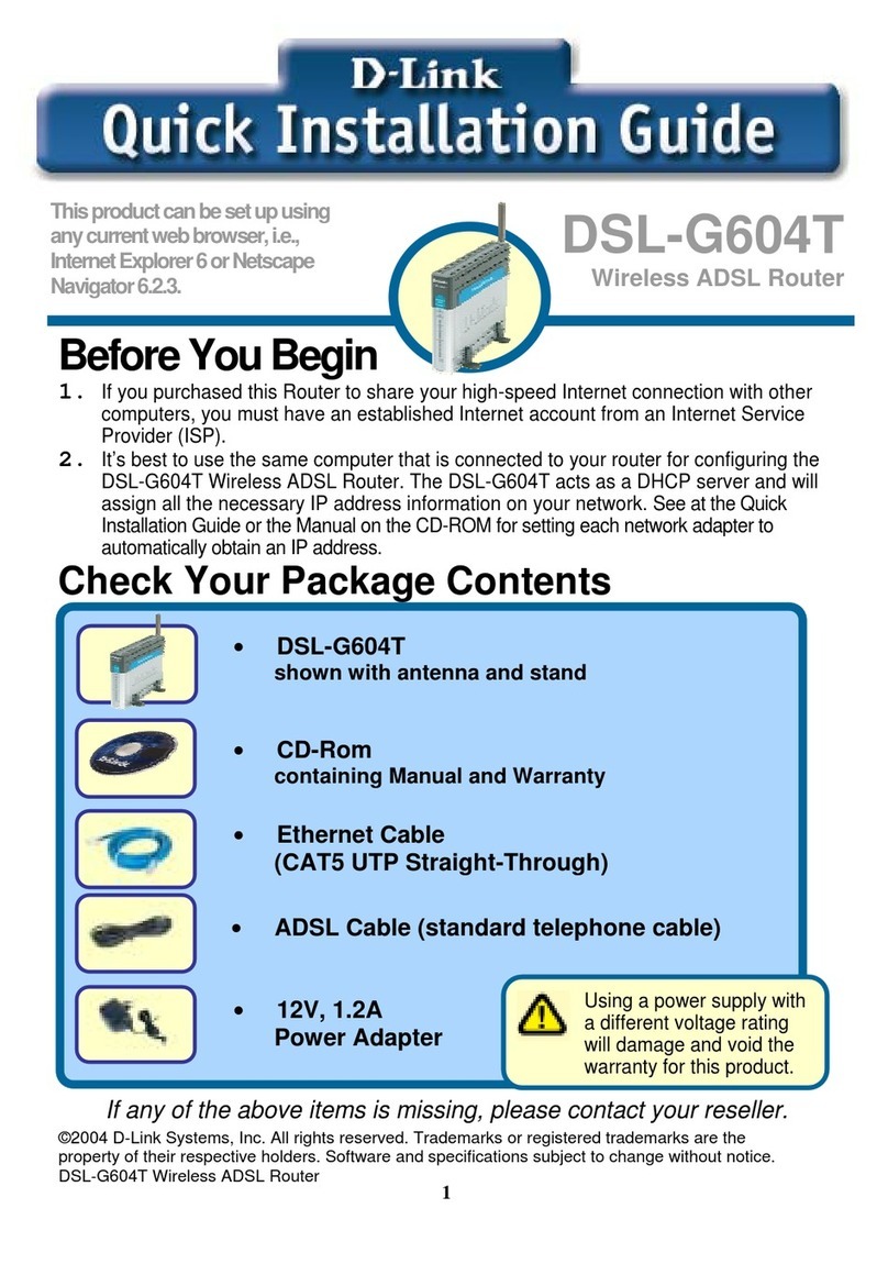D-Link DSL-G604T User manual D-Link DSL-G604T User manual