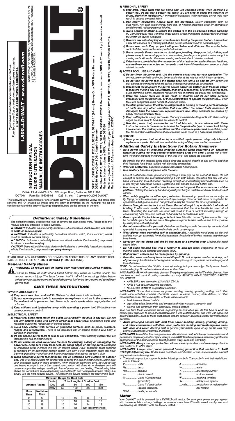 DeWalt D25113 User manual