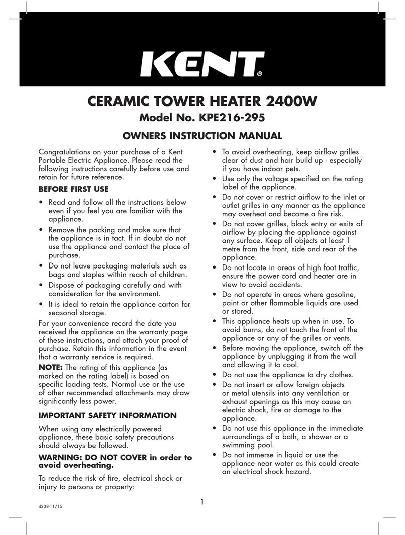 KENT KPE216-295 Setup guide KENT KPE216-295 Setup guide