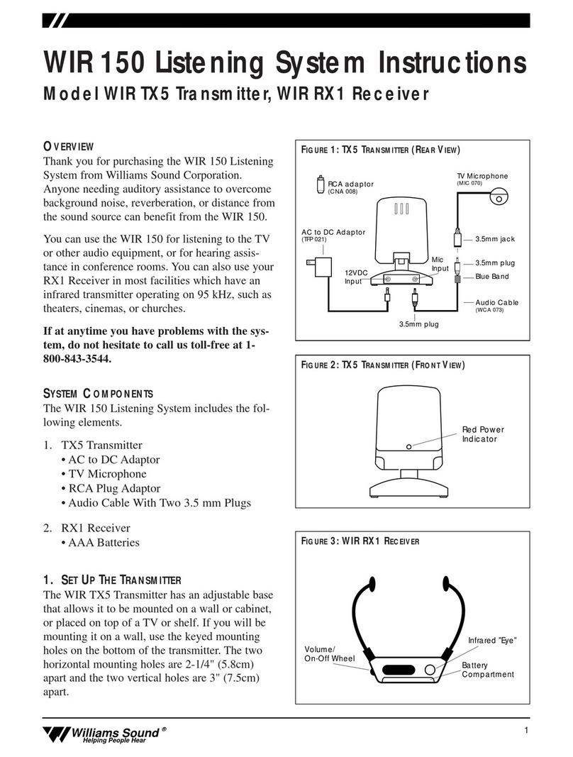 Williams Sound WIR RX1 User manual
