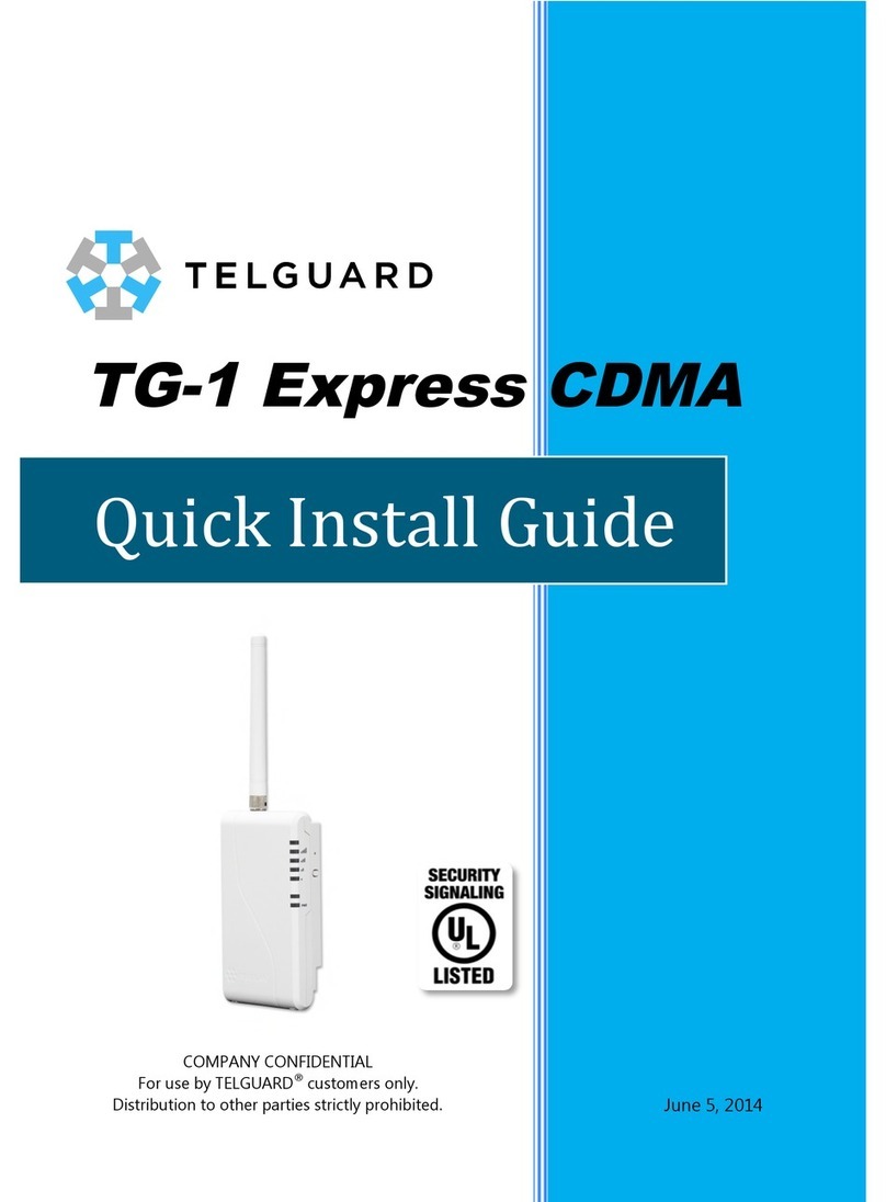 Telguard TG-1 Express CDMA User manual Telguard TG-1 Express CDMA User manual