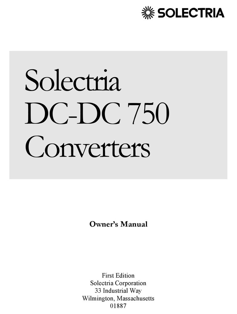 Solectria Renewables DC-DC 750 User manual