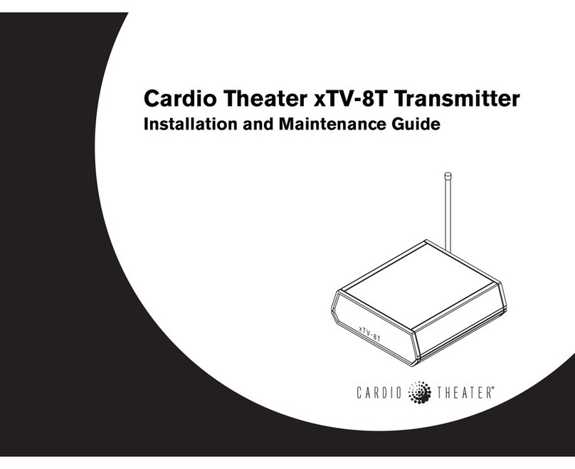 Cardio Theater xTV-8T Product manual