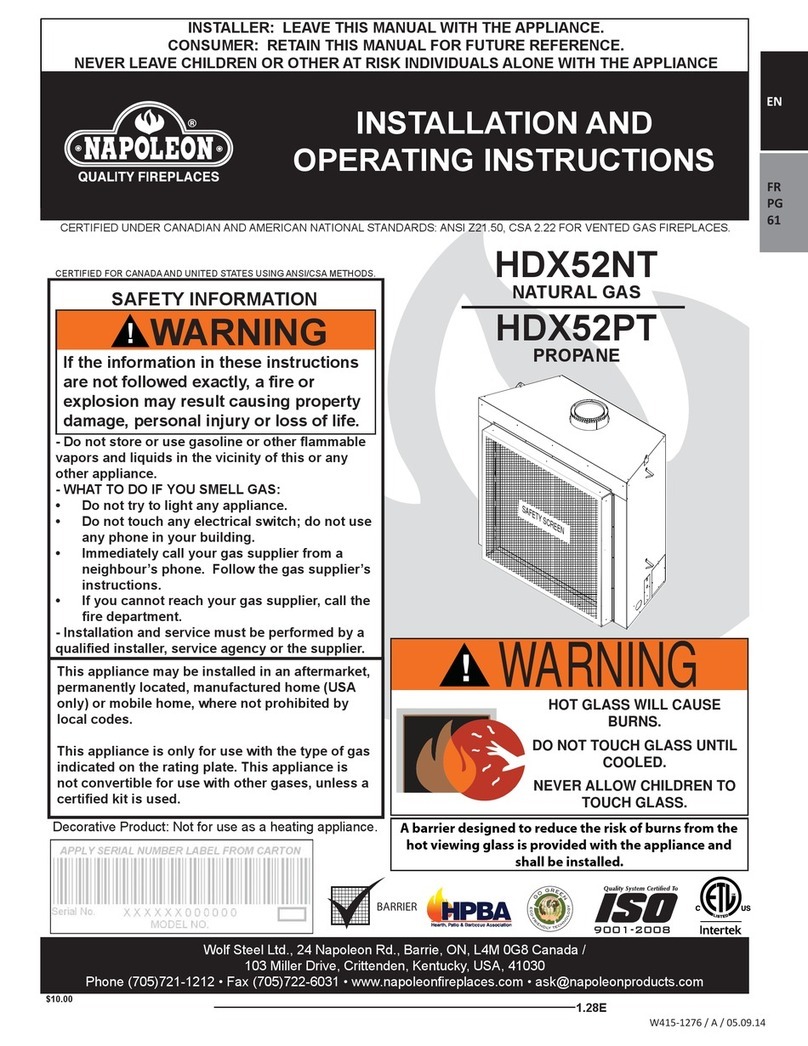 Napoleon HDX52NT User manual