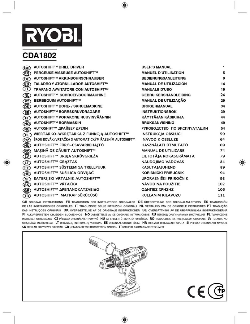 Ryobi Autoshift CDA1802 user manual