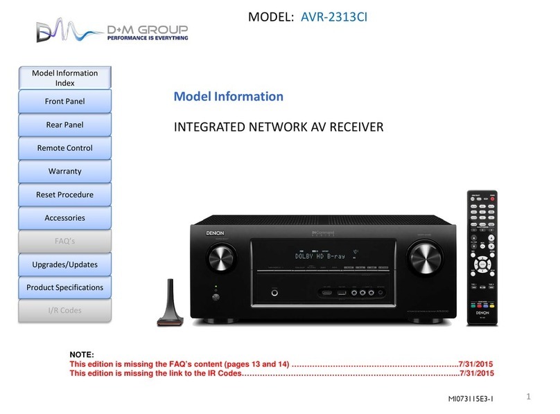 Denon In-Command AVR-2313CI User manual