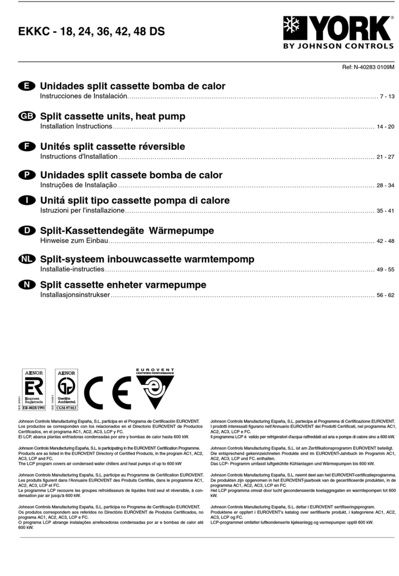 York EKKC-18 DS installation instructions