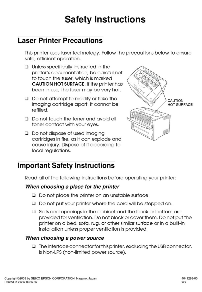 Epson EPL-N2500 Installation instructions