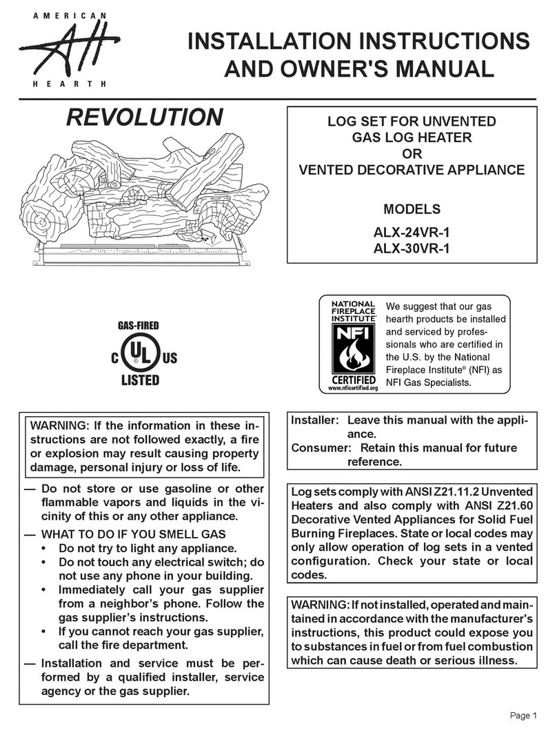 American Hearth ALX-24VR-1 Installation instructions and owner's manual American Hearth ALX-24VR-1 Installation instructions and owner's manual