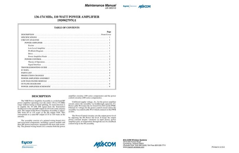 M/A-Com 19D902797G1 Maintenance manual