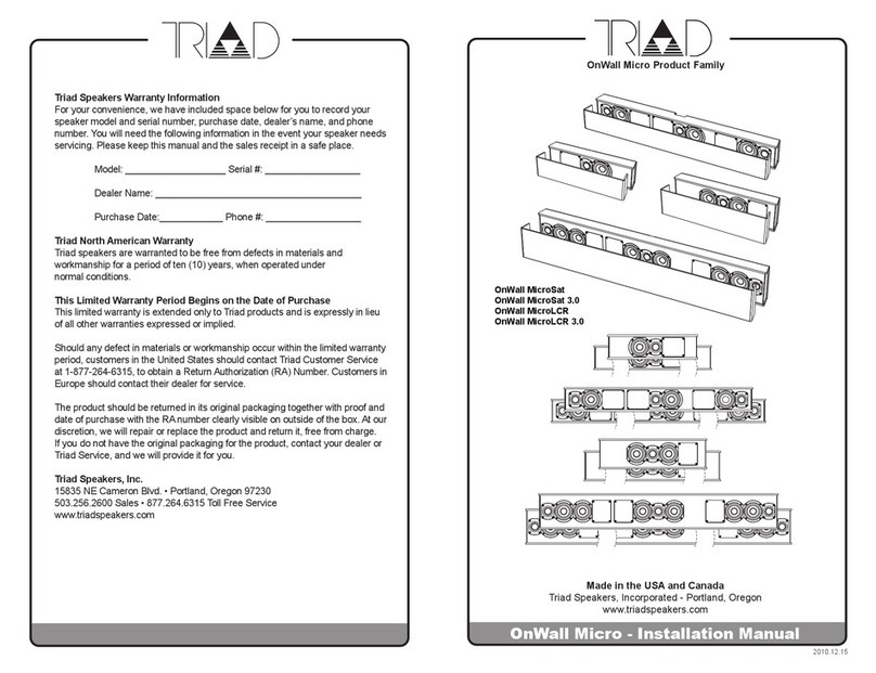 Triad Speakers OnWall MicroLCR 3.0 User manual