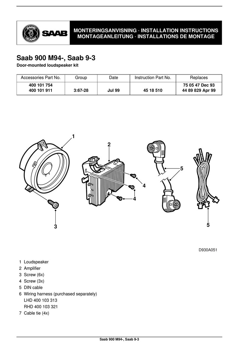 Saab 400 101 754 installation instructions