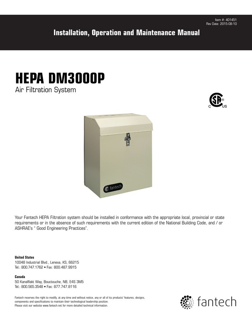 Fantech HEPA DM 3000P Installation, operation and maintenance manual