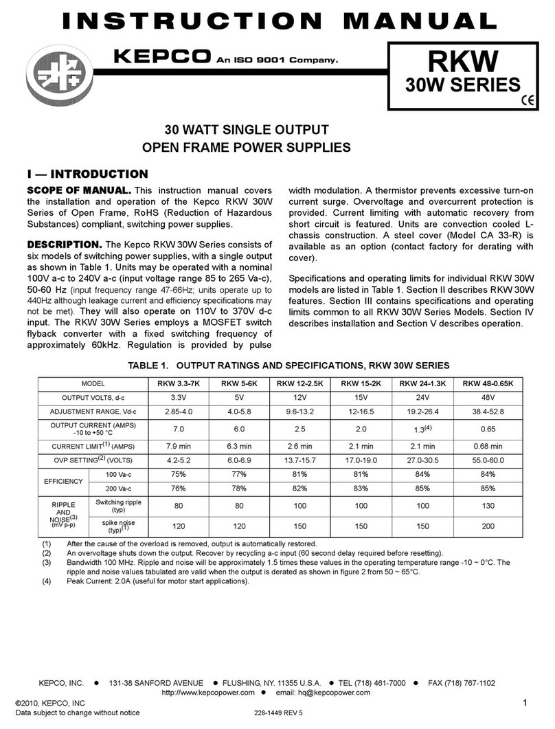 KEPCO RKW 3.3-7K instruction manual