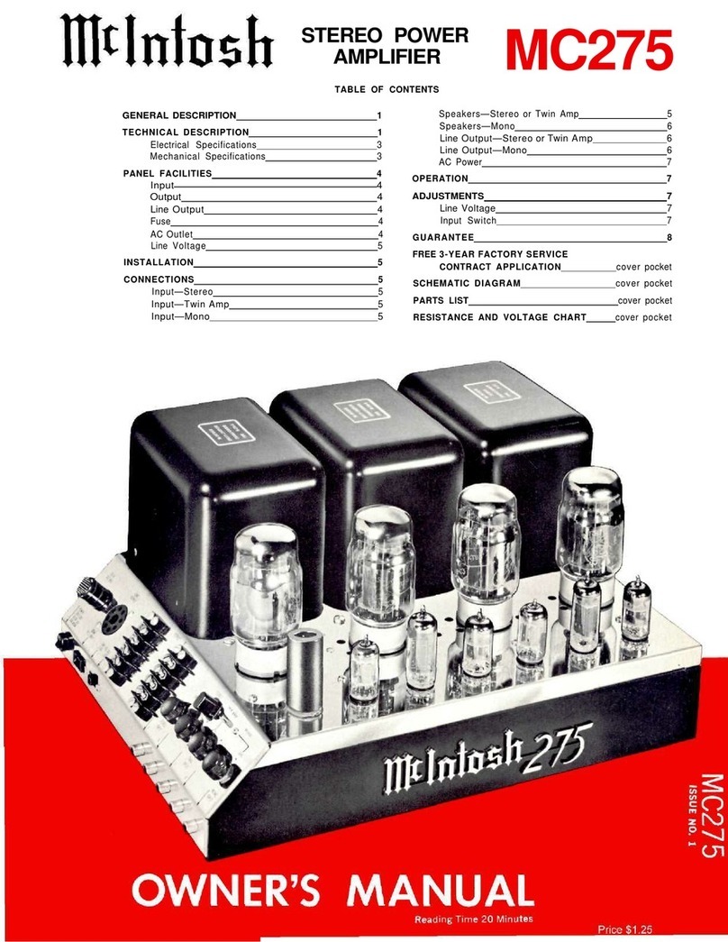 McIntosh MC275 User manual