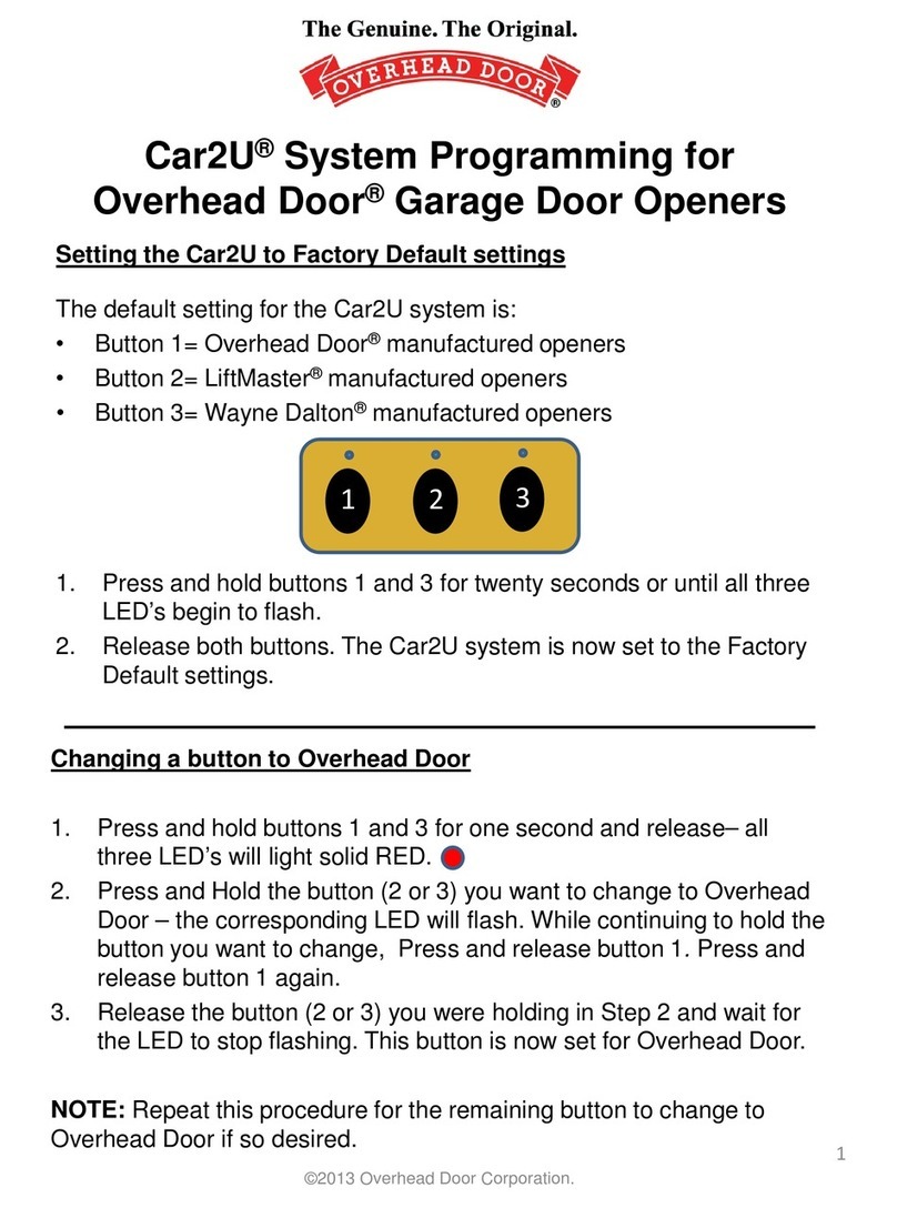 Overhead door car2u Installation manual
