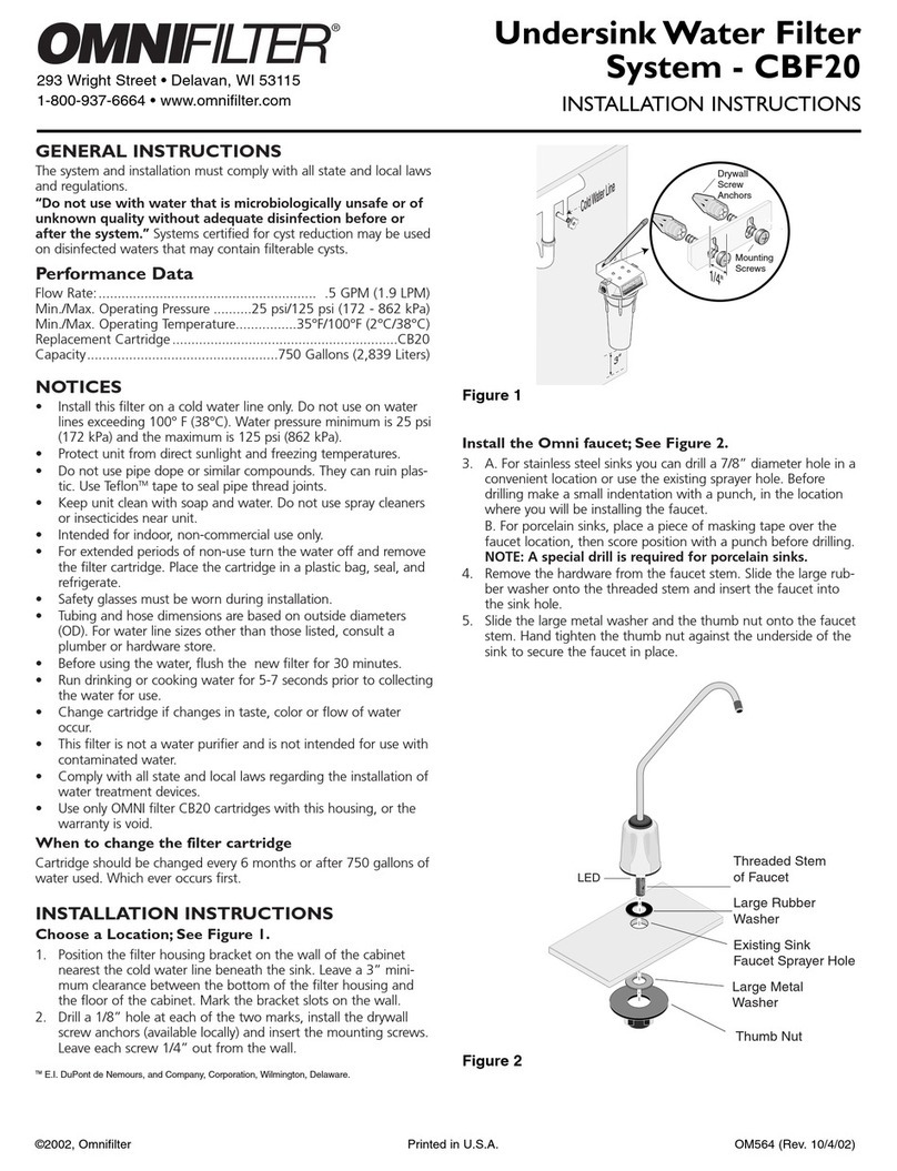 Omnifilter CBF20 installation instructions
