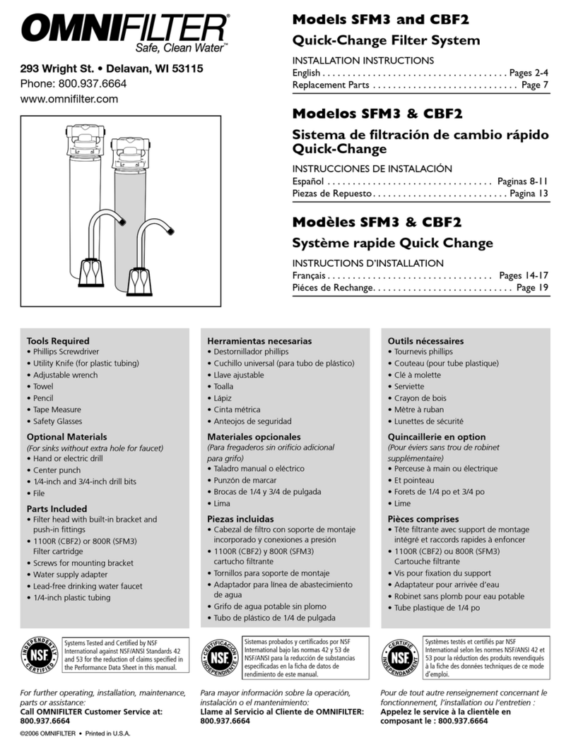 Omnifilter SFM3 User manual