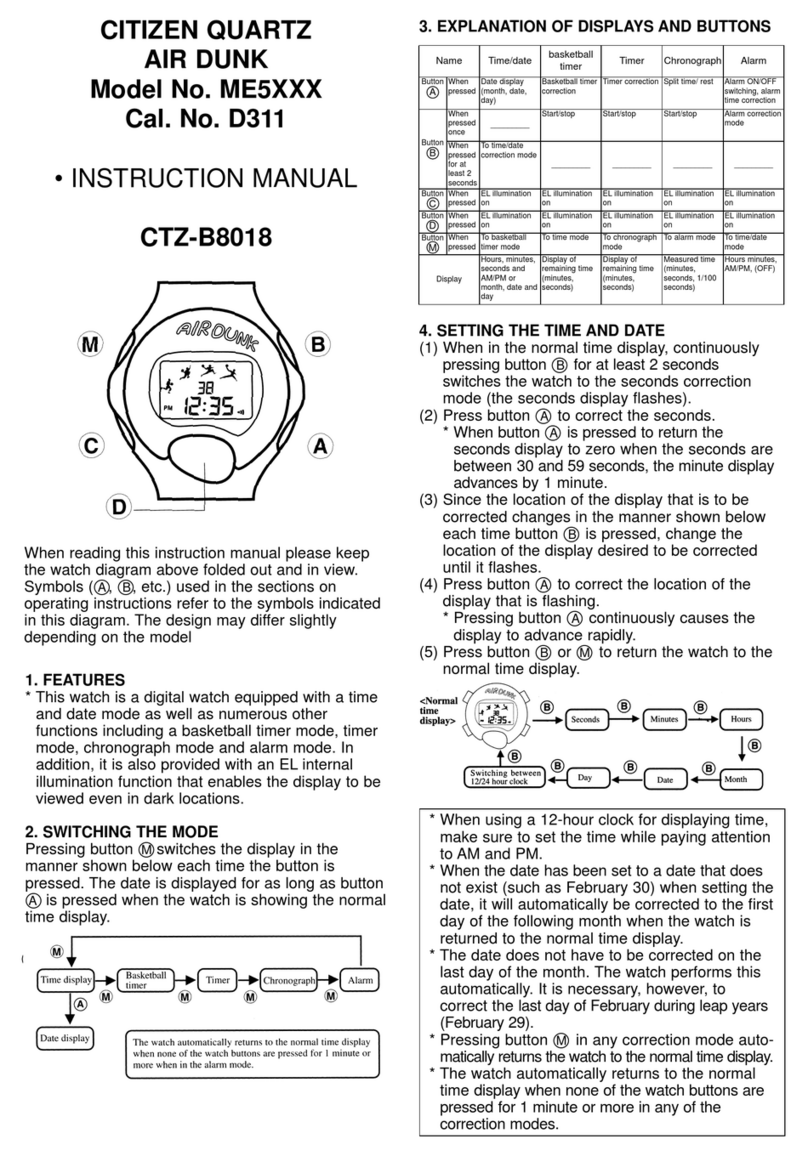 Citizen AIR DUNK ME5 series instruction manual Citizen AIR DUNK ME5 series instruction manual