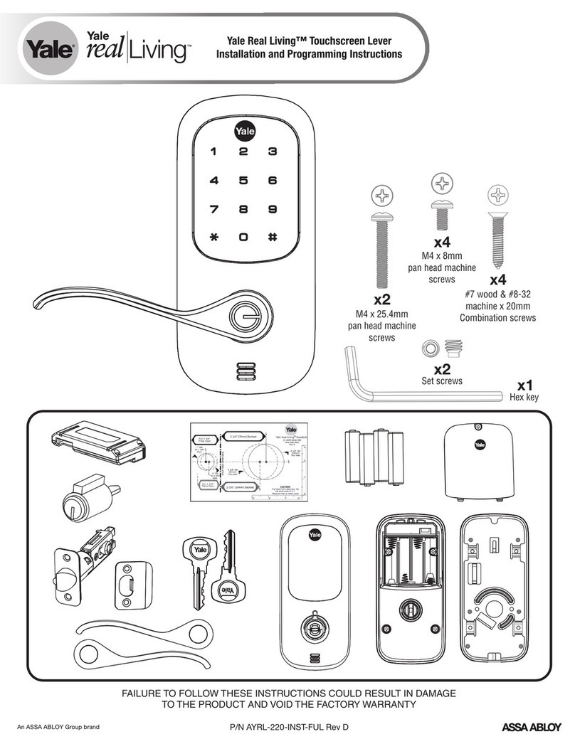 Yale Real Living YAYRL220ZWx Technical specifications