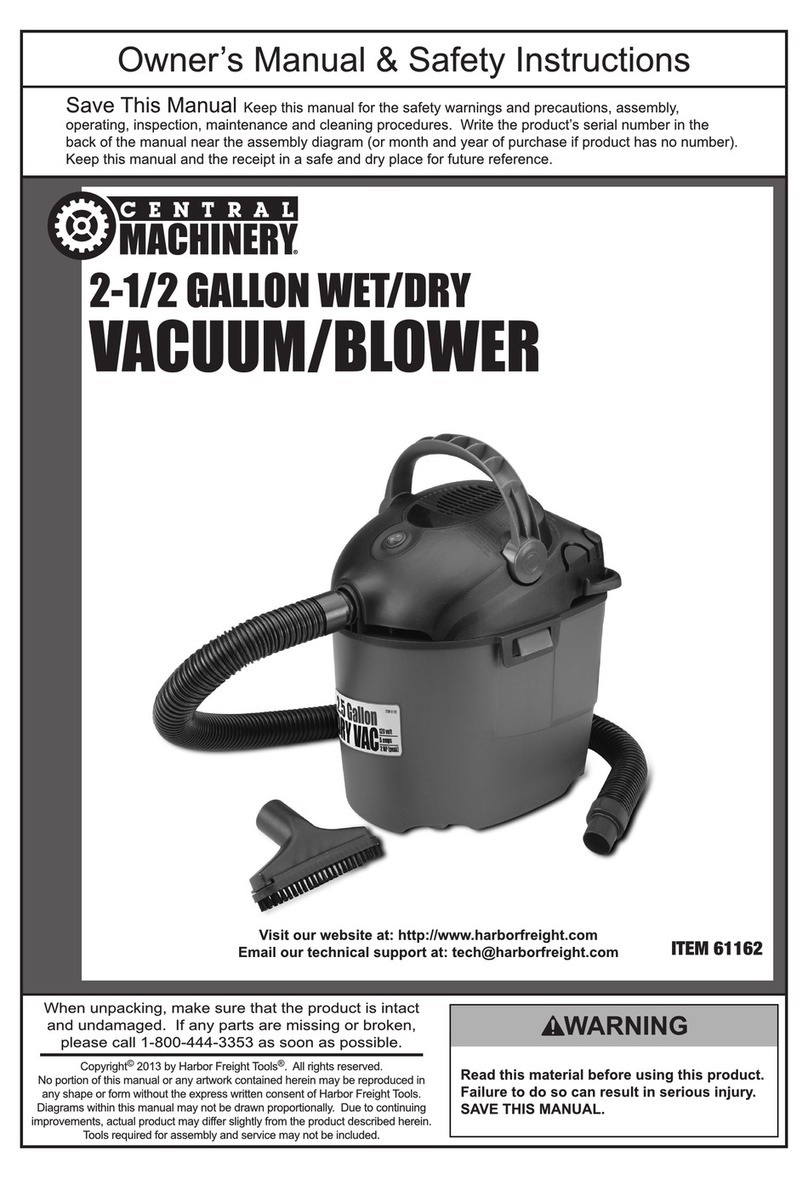 Central Machinery 61162 Owner's manual & safety instructions