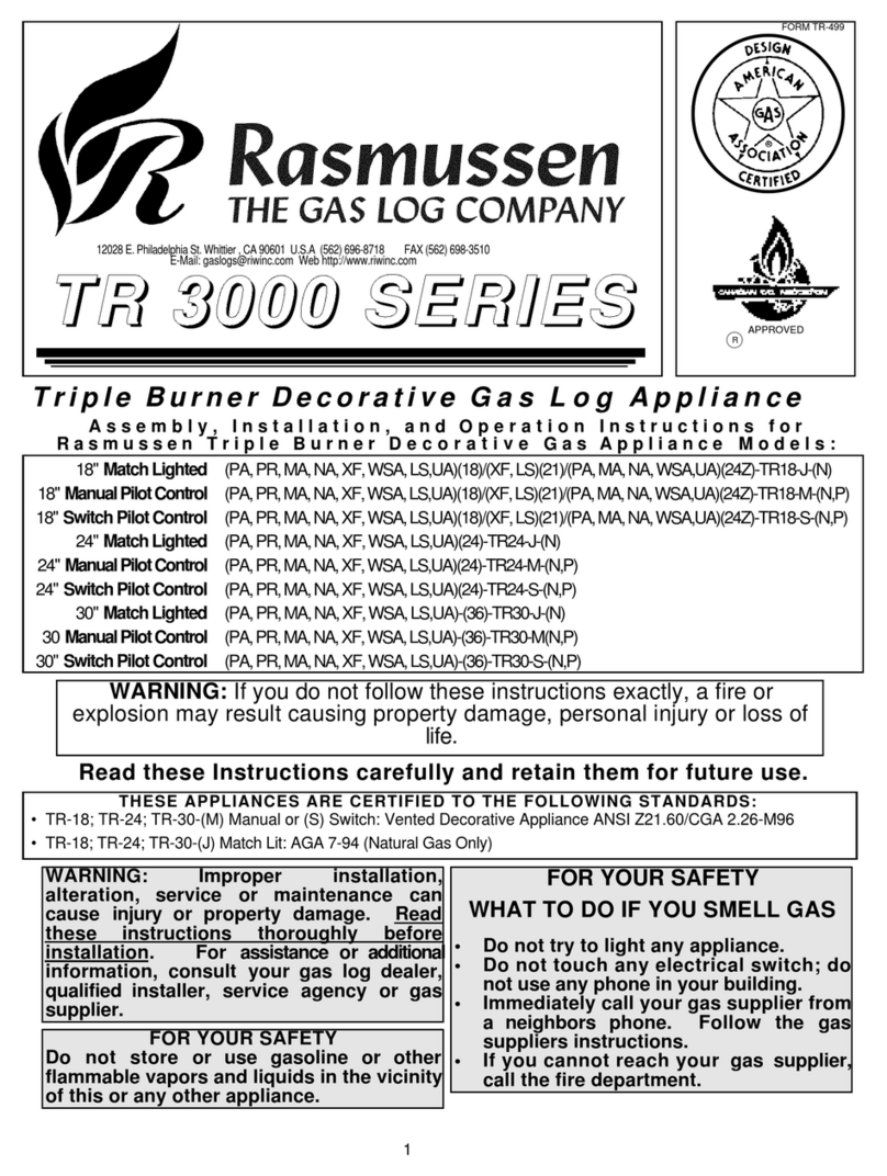Rasmussen TR 3000 SERIES Assembly, installation and operation instructions