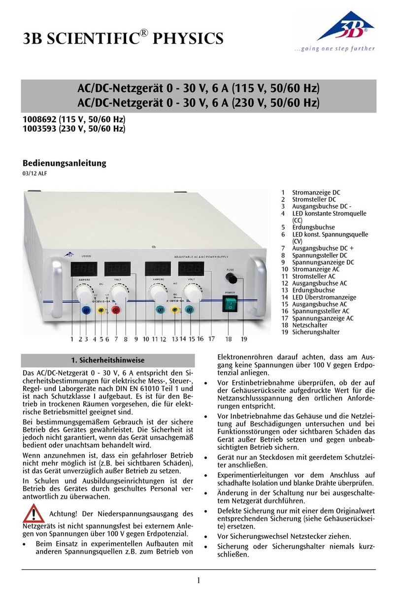 3B SCIENTIFIC PHYSICS 1008692 User manual